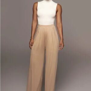 JLUXLABEL Jluxbasix Devyn Tan Wide Leg Pants